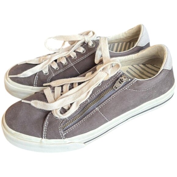 Taos Z Soul Zippered Lace Up Sneakers -Brown/Gray - 8 - Picture 1 of 13